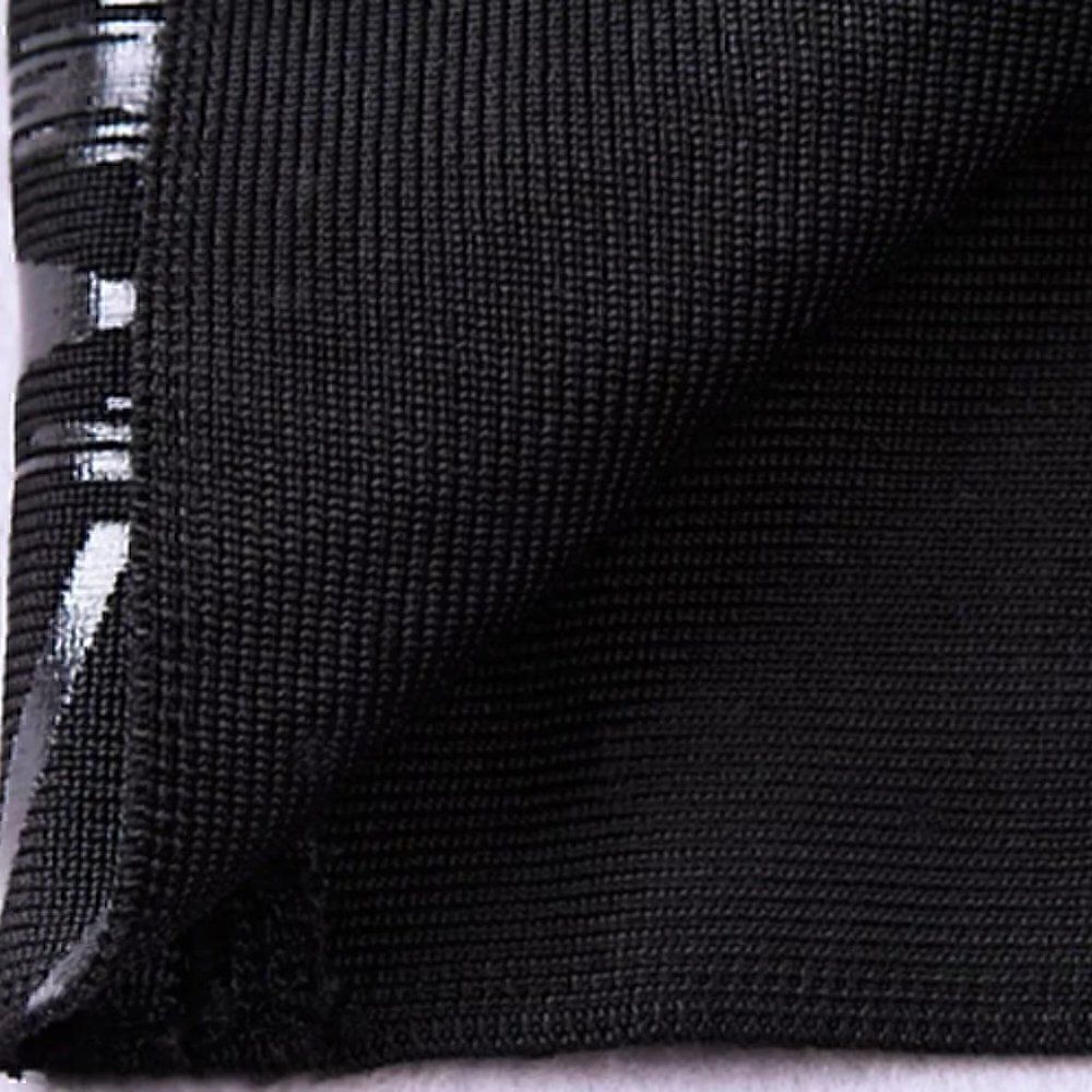 Black Metallic Leather Bandage Skirt Geometric Mini Bodycon High Waist Skirt S - Picture 6 of 12
